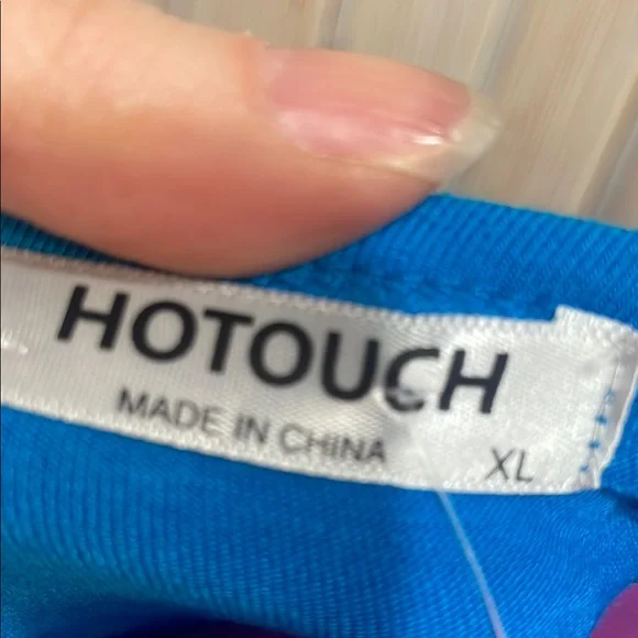 Blue A-Line Casual Dress with 3/4 Sleeves - Picture 2 of 6